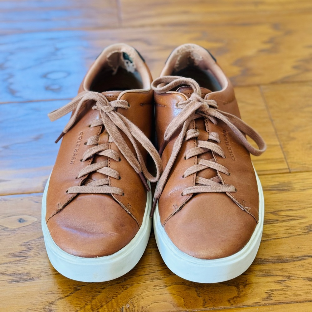 COLE HAAN Grand Crosscourt Traveler British Tan Leather Sneaker Men's Size 8 M - Picture 4 of 14
